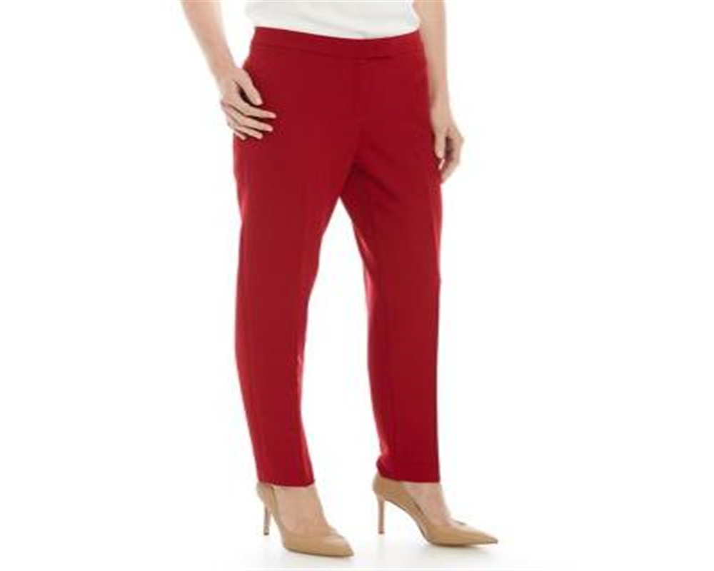 ANNE KLEIN Womens Red Zippered Wear To Work Pants 16