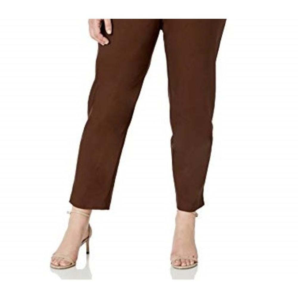 Alfred Dunner Women's Allure Slimming Stretch Pants Brown Size 6 Petite