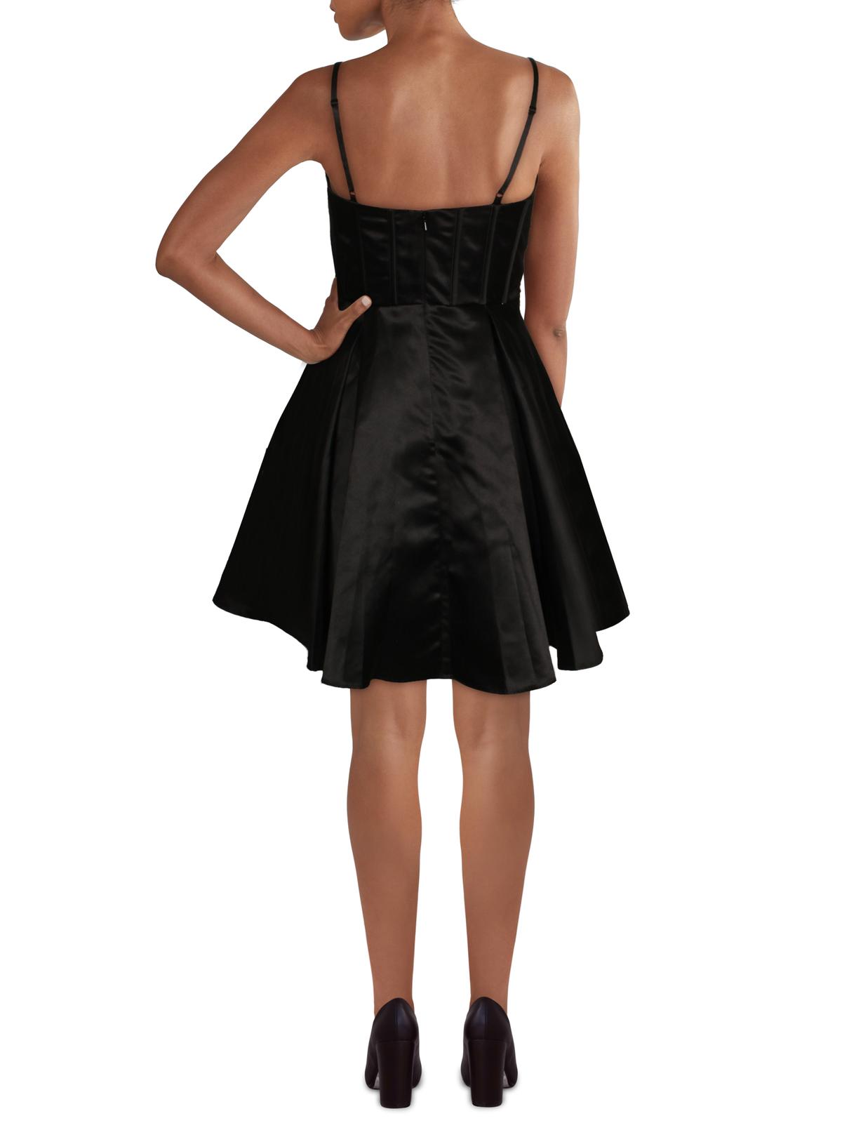 Blondie Nites Women's Embellished Corset Fit & Flare Dress Black Size 5