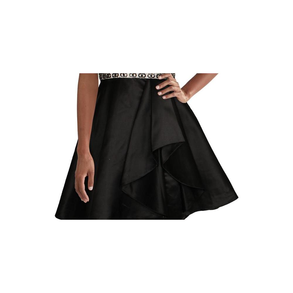 Blondie Nites Women's Embellished Corset Fit & Flare Dress Black Size 5
