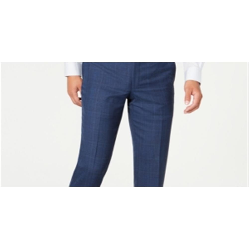 DKNY Men's Modern Fit Stretch Plaid Suit Separate Pants Blue Size 32X32