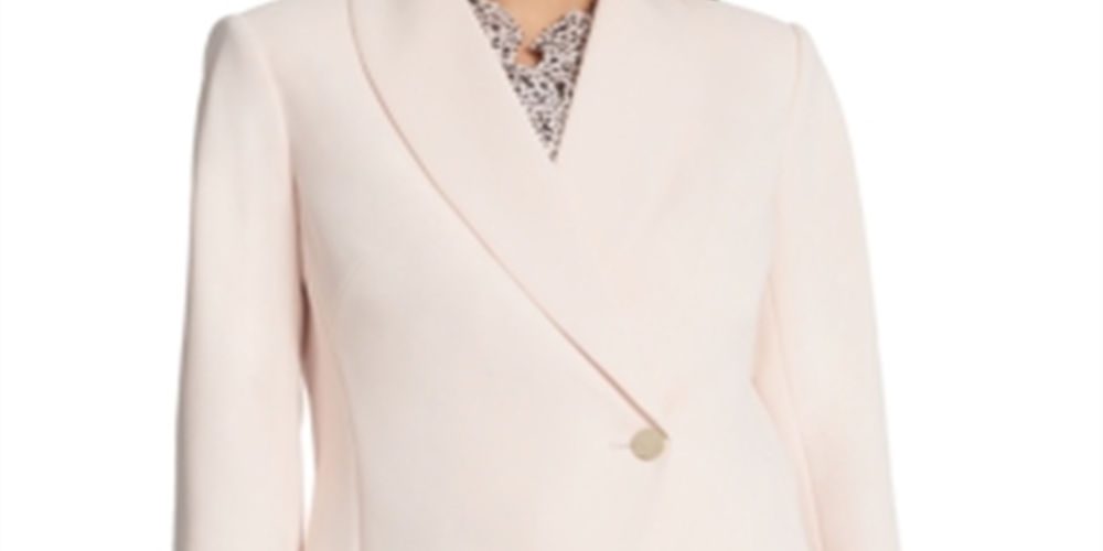 DKNY Women's Asymmetrical Shawl Collar Blazer Pink Size 10