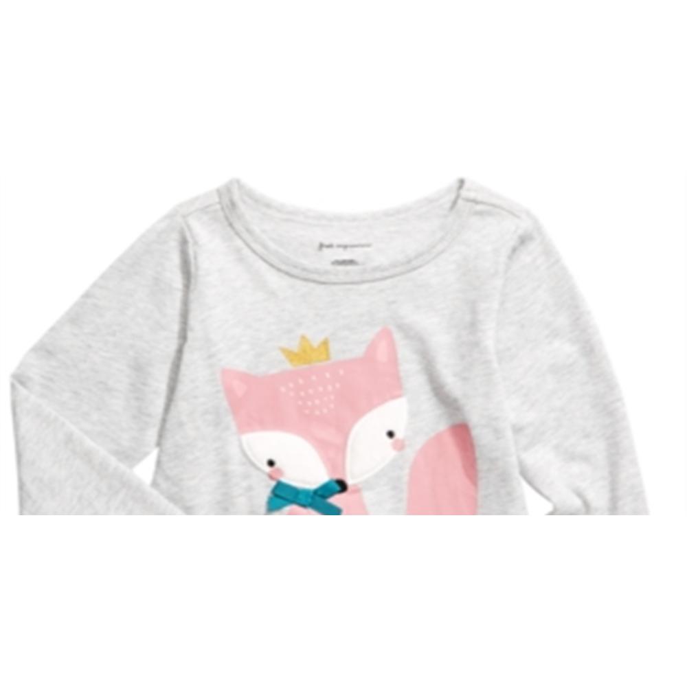 First Impressions Baby Girl's Fox T-Shirt Gray 3-6MOS