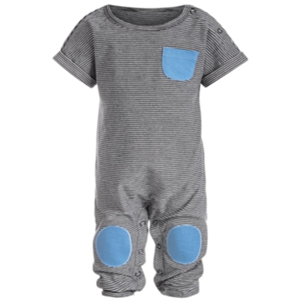 First Impressions Baby Boy's Textured Patch Jumpsuit Gray Size 6-9MOS