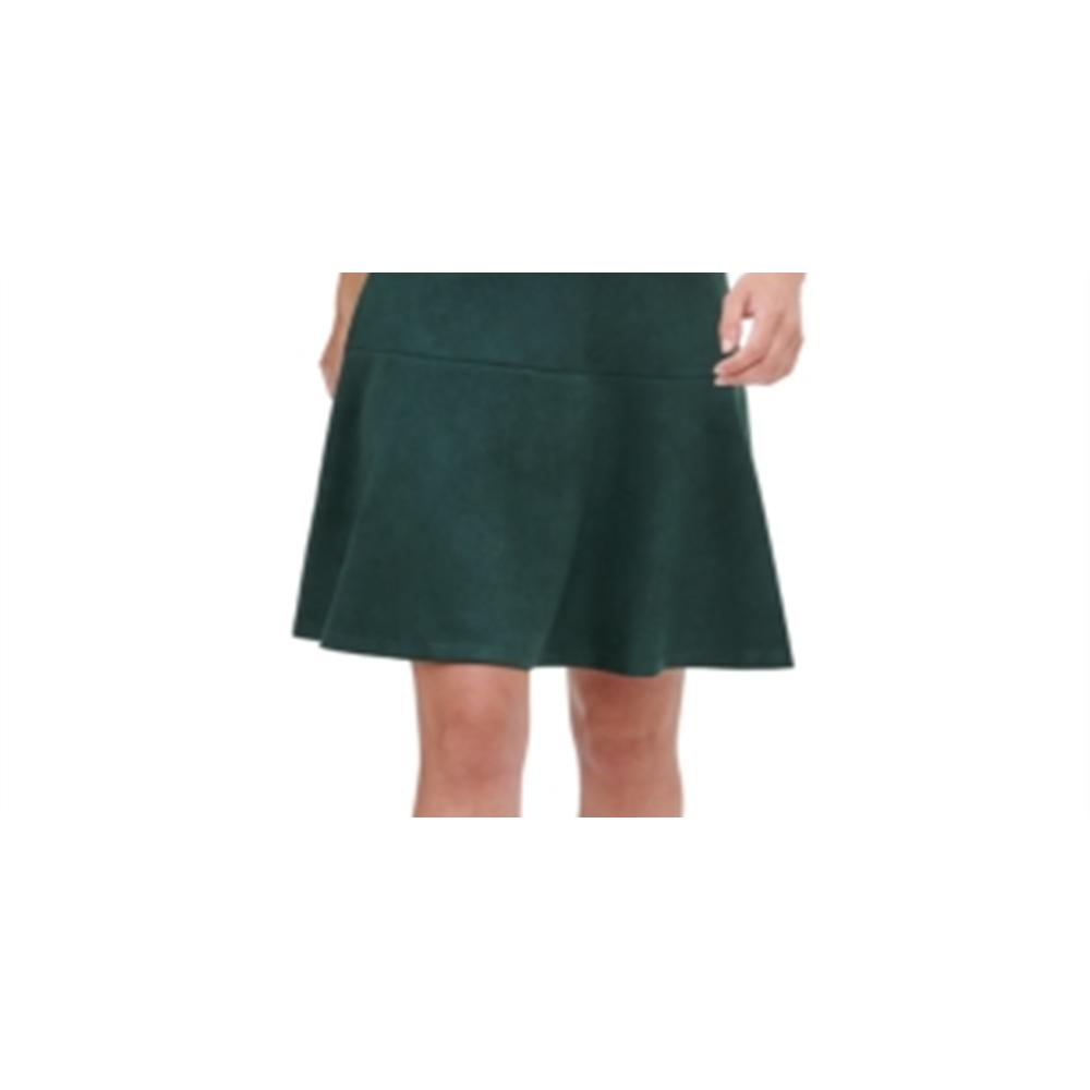 Tommy Hilfiger Women's Faux Suede a Line Skirt Green Size 2
