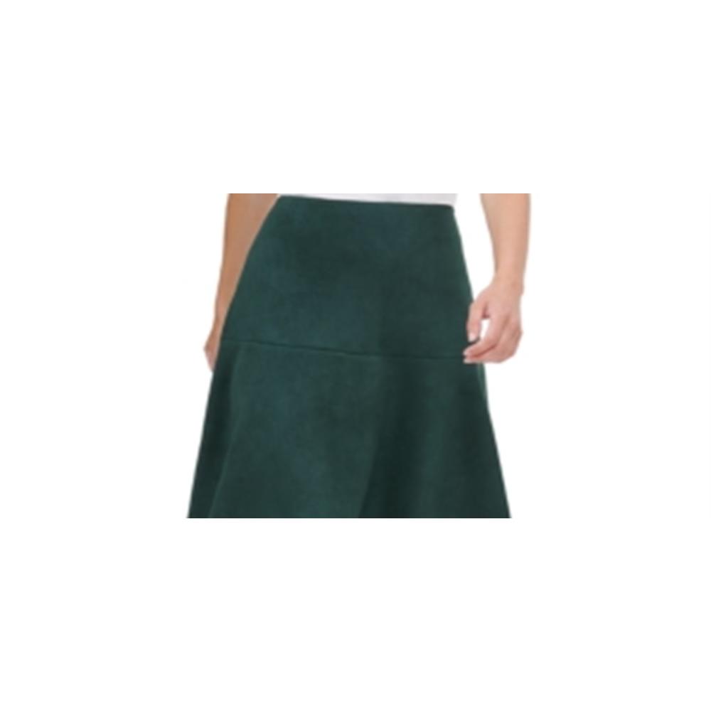 Tommy Hilfiger Women's Faux Suede a Line Skirt Green Size 2