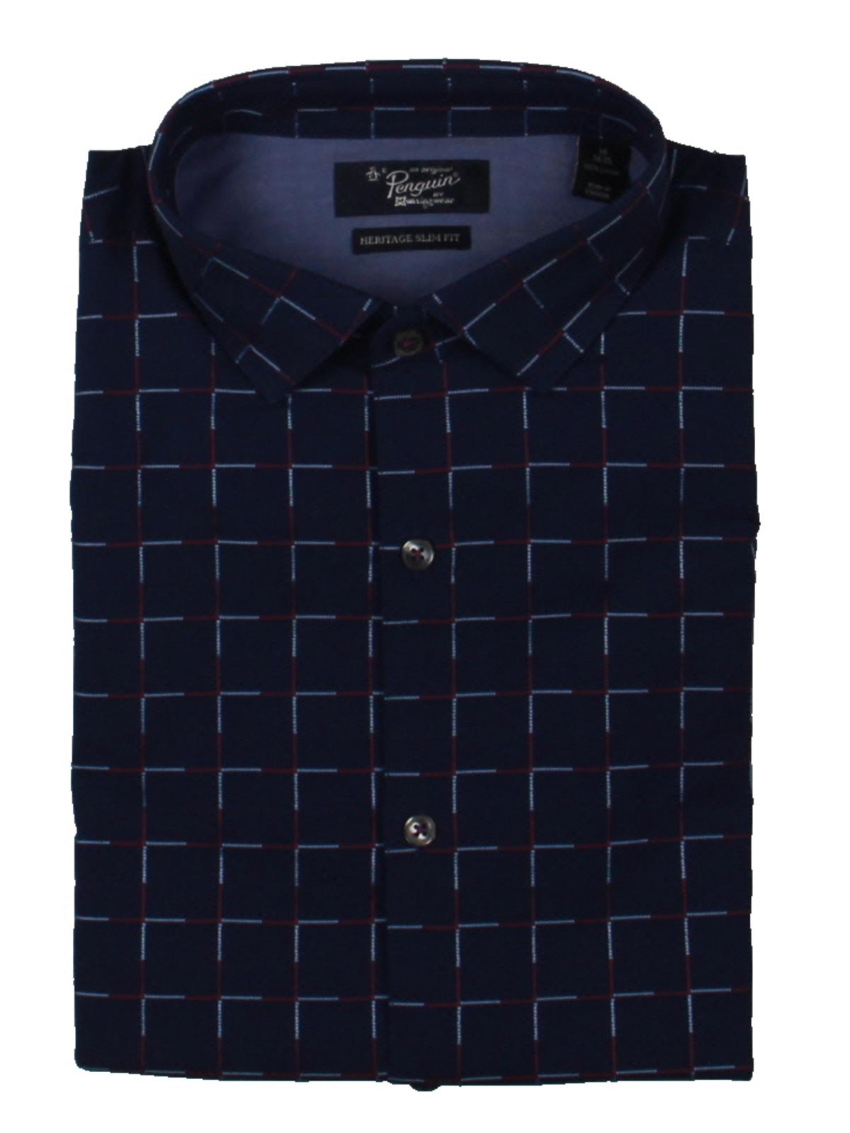 Penguin Men's Work Wear Professional Dress Shirt Blue Size 14.5X32X33 Penguin Men's Work Wear Professional Dress Shirt Blue Size 14.5X32X33