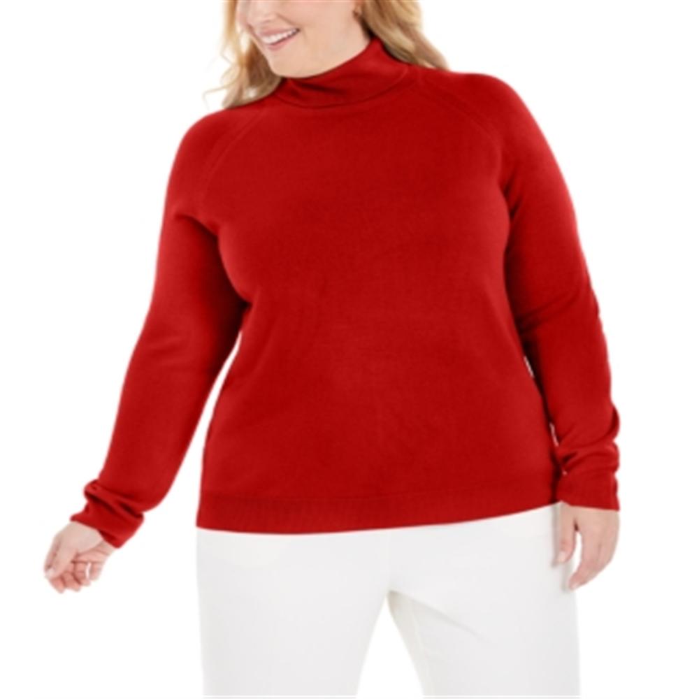 Karen Scott Women's Plus Size V-Neck Pullover Sweater - 3/4 Sleeve, Acrylic, Casual Comfort