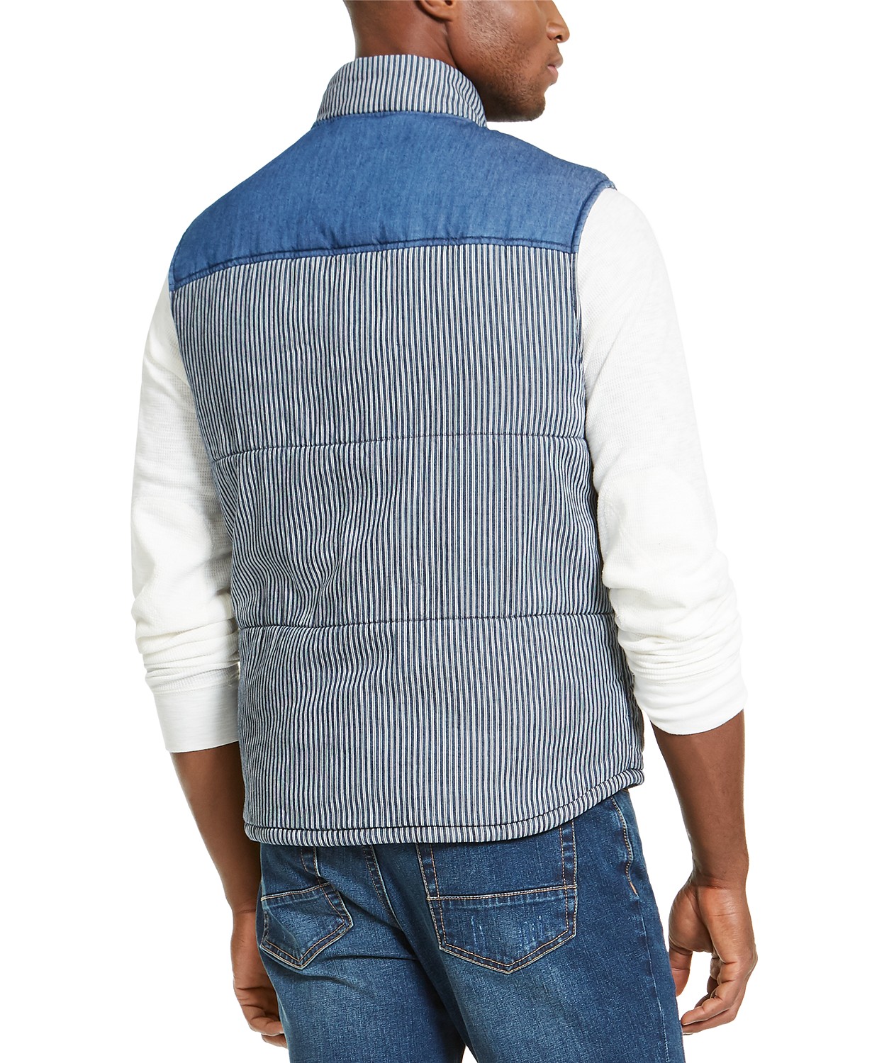 American Rag Men's Quilted Colorblocked Vest Blue Size Extra Large