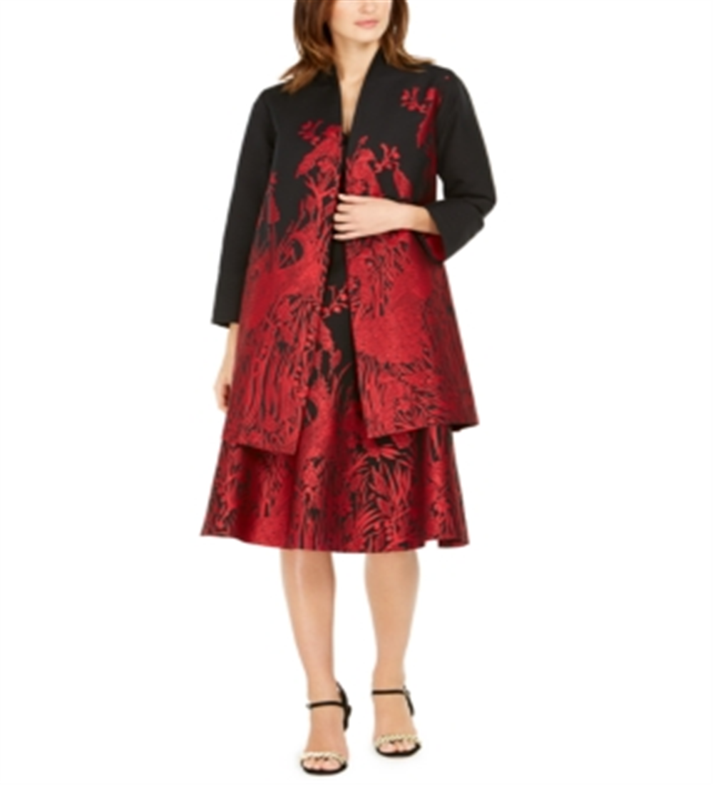 Natori Women's Floral Blazer Evening Jacket Black Size X-Small