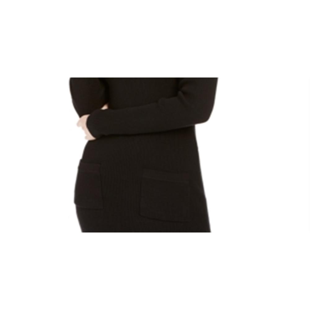 BCX Junior's Cowlneck Sweater Dress Black Size Large