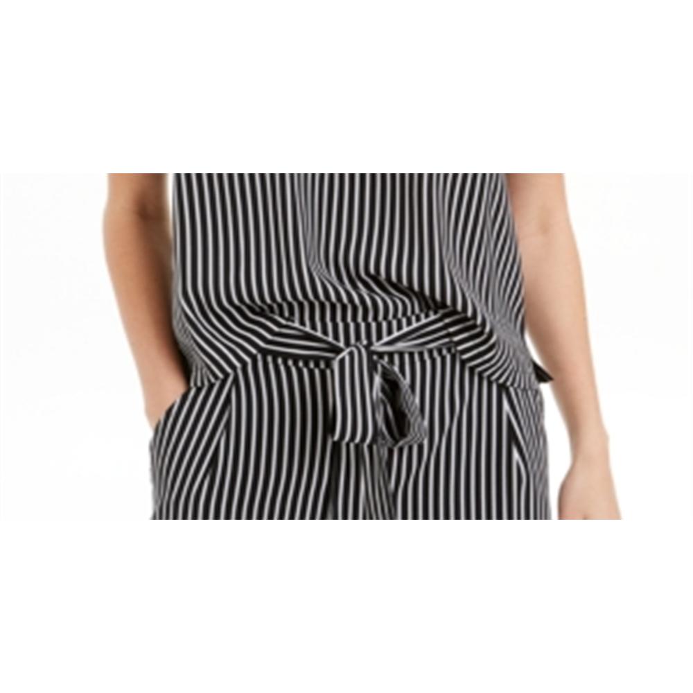 MAISON JULES-MMG Maison Jules Women's  Off-the-Shoulder Flounce Top Stripe Black Size XL