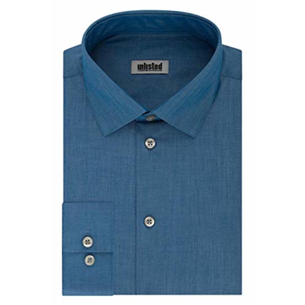 Kenneth Cole Reaction Men's Solid Dress Shirt Hazy Blue Size 2XL