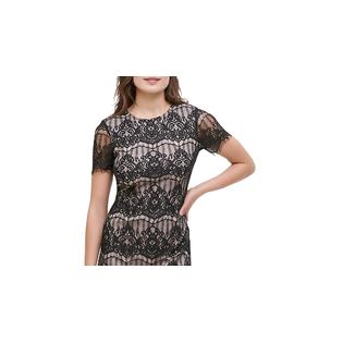 Kensie Women's Scallop Lace Sheath Dress Black Size 0 Kensie Women's Scallop Lace Sheath Dress Black Size 0