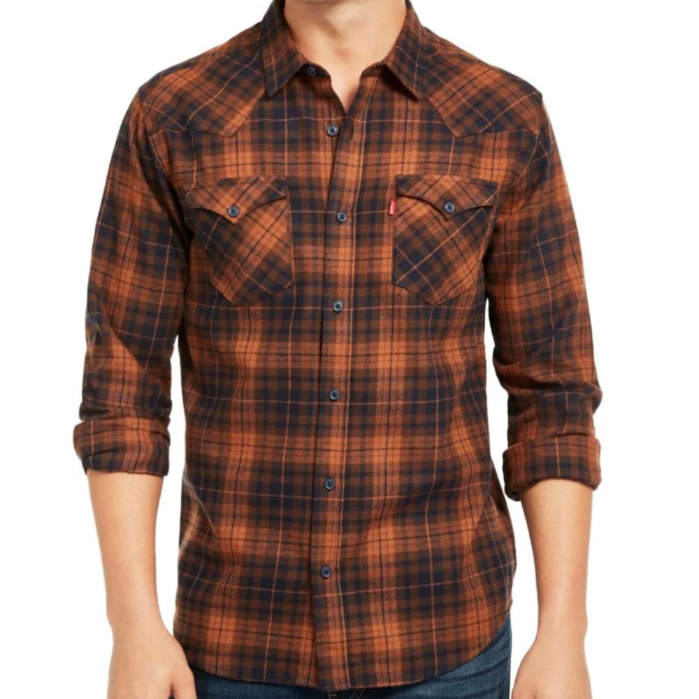 Levi's Men's Plaid Flannel Shirt Red Size Small