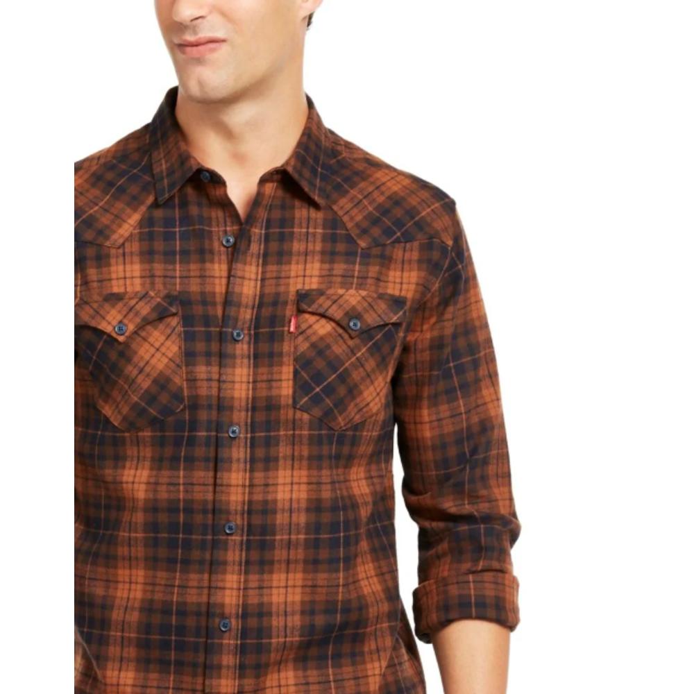 Levi's Men's Plaid Flannel Shirt Red Size Small