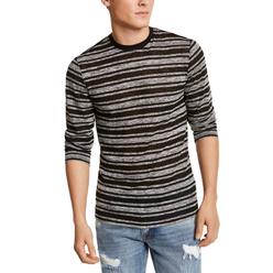 Guess Men's Striped Long Sleeve T-Shirt Grey Size XX-Large
