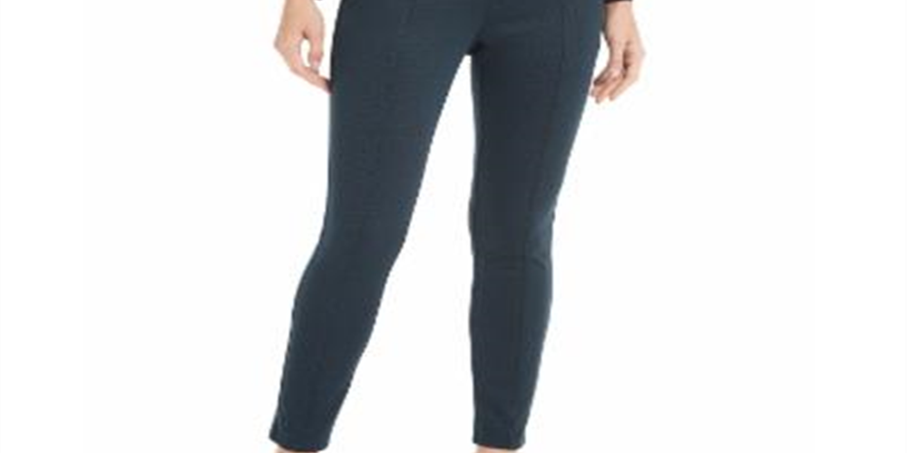 Anne Klein Women's Seam-Front Pull-on Pants Dark Blue Size 6