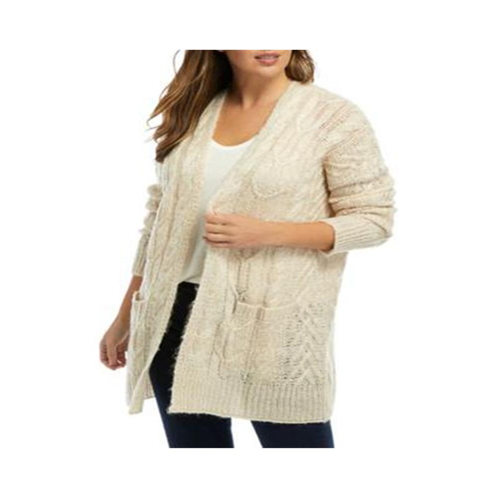 American Rag Women's Complete with patch pockets cardigan White Size S