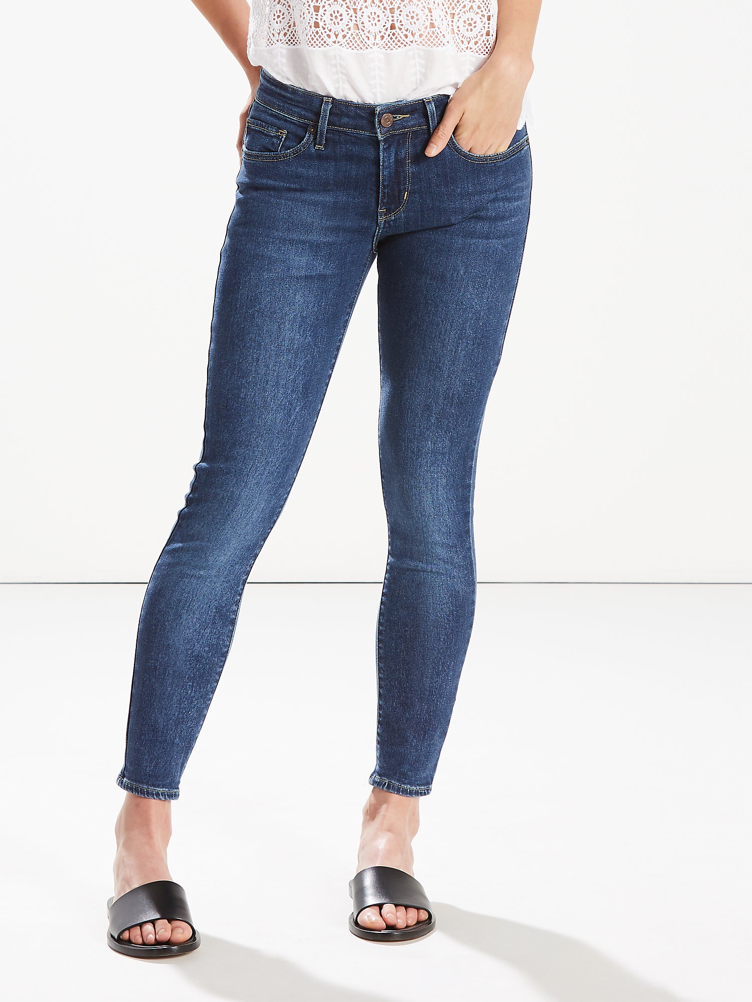 Levi's Women's 711 Skinny Ankle Jeans Dark Blue Size 25W