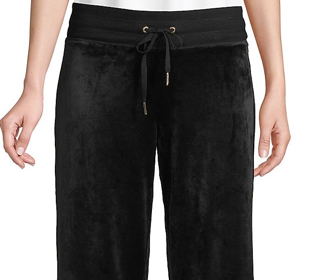 Calvin Klein Women's Velvet Drawstring Sweatpants Black Size 2XL