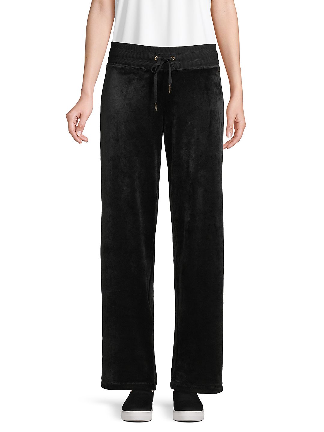 Calvin Klein Women's Velvet Drawstring Sweatpants Black Size 2XL