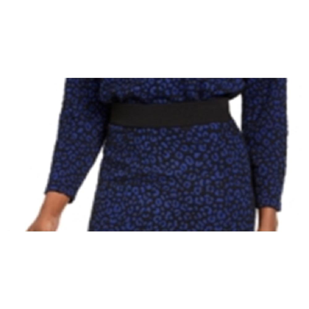 Michael Kors Women's Mini Skirt Animal Print Short Blue Size Petite Small