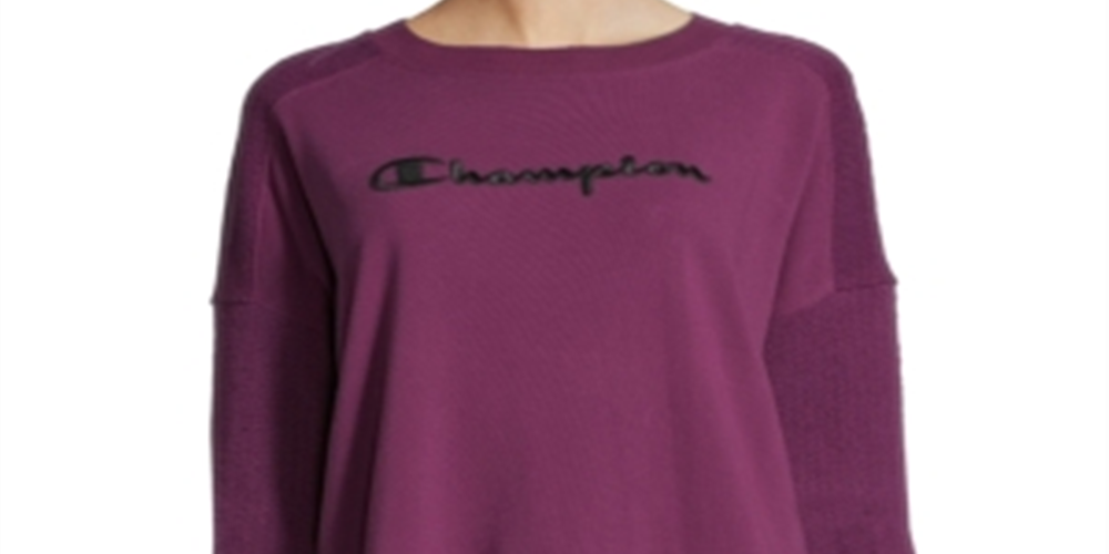 Champion Women's Logo Activewear Sweatshirt Purple Size XL