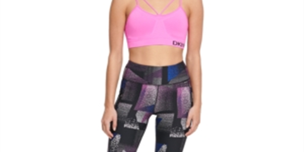 DKNY Sport Women's Low Impact Fitness Sports Bra Pink Size XS