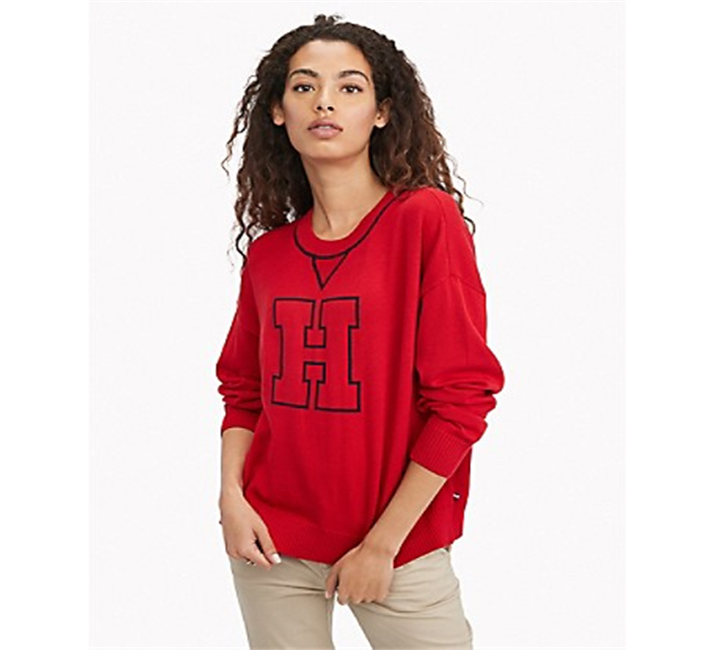 Kennis maken minstens galblaas Tommy Hilfiger Women's Crewneck Varsity Sweater Red Size X-Small