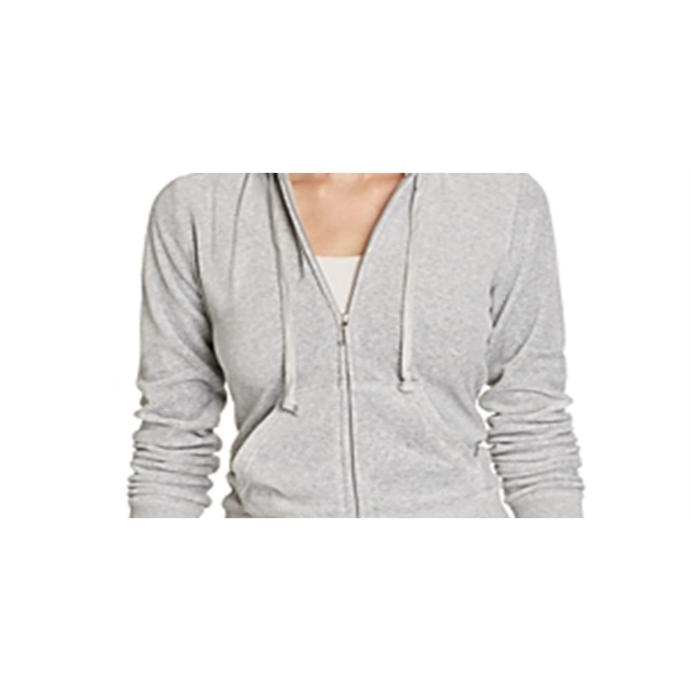 Juicy Couture Women's Robertson Velour Hoodie Silver Size X-Small