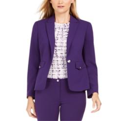 Calvin Klein Women's One Button Blazer Purple Size 12 Petite