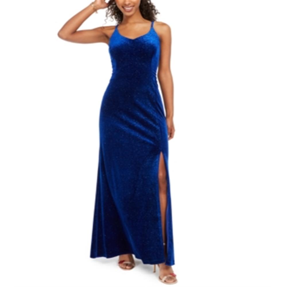 Morgan & Company Women's Full Length Evening Body Con Dress Blue Size 0