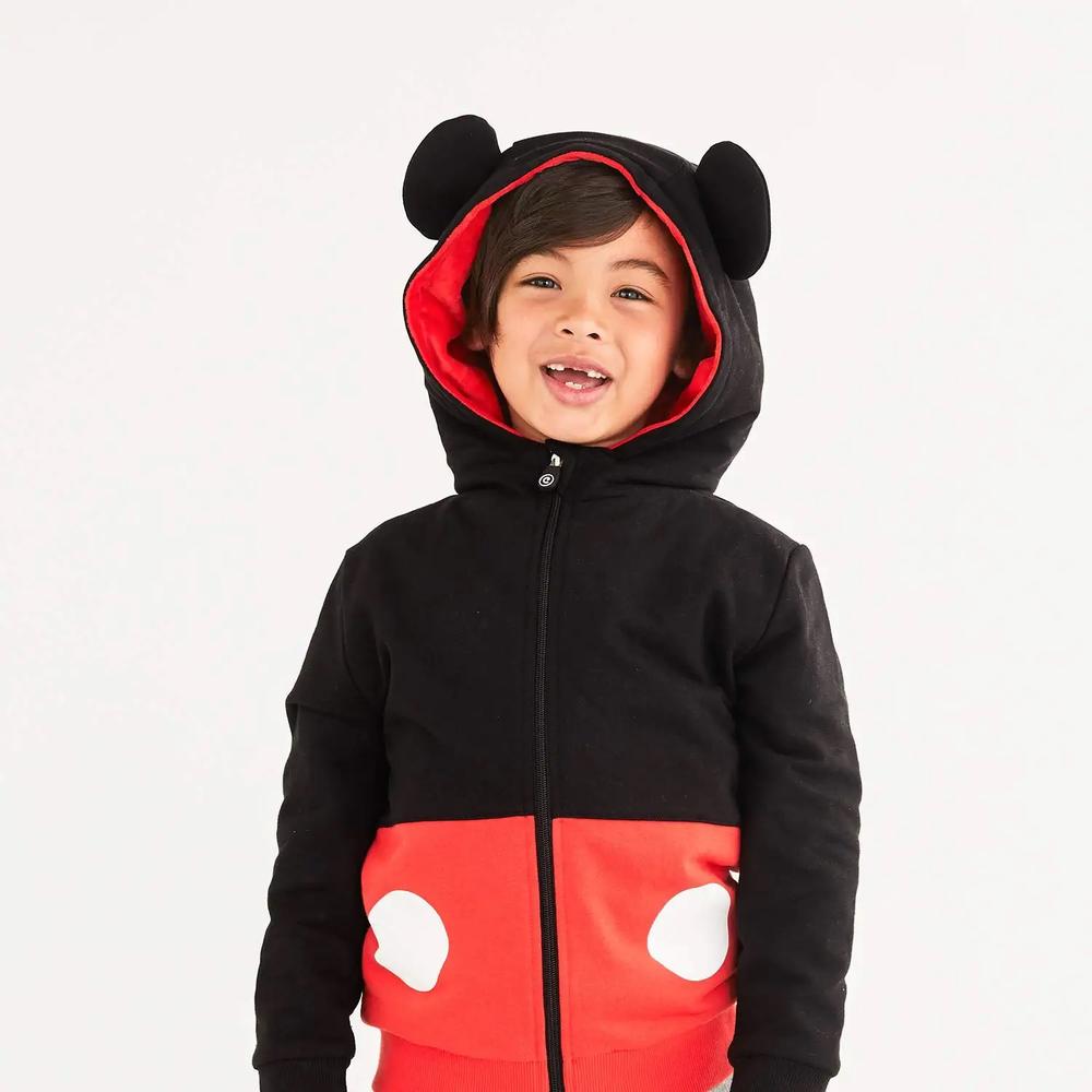 Cubcoats Toddler Unisex Mickey Mouse 2-in-1 Stuffed Animal Hoodie Black Size 3T