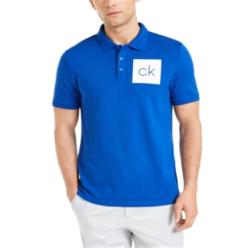 Calvin Klein Men's Chest Ck Logo Polo Shirt Blue Size Large