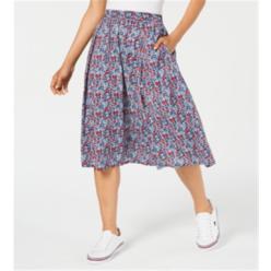 Tommy Hilfiger Women's Printed Cotton Skirt Blue Size XS