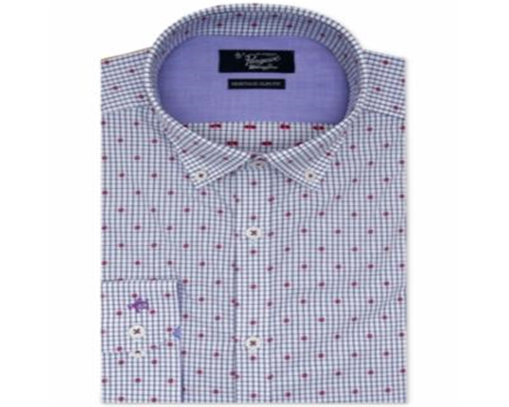Penguin By Munsingwear Penguin by Munsingwear Men's Square Check Button  Down Shirt Cotton Blue Size 15.5X34-35