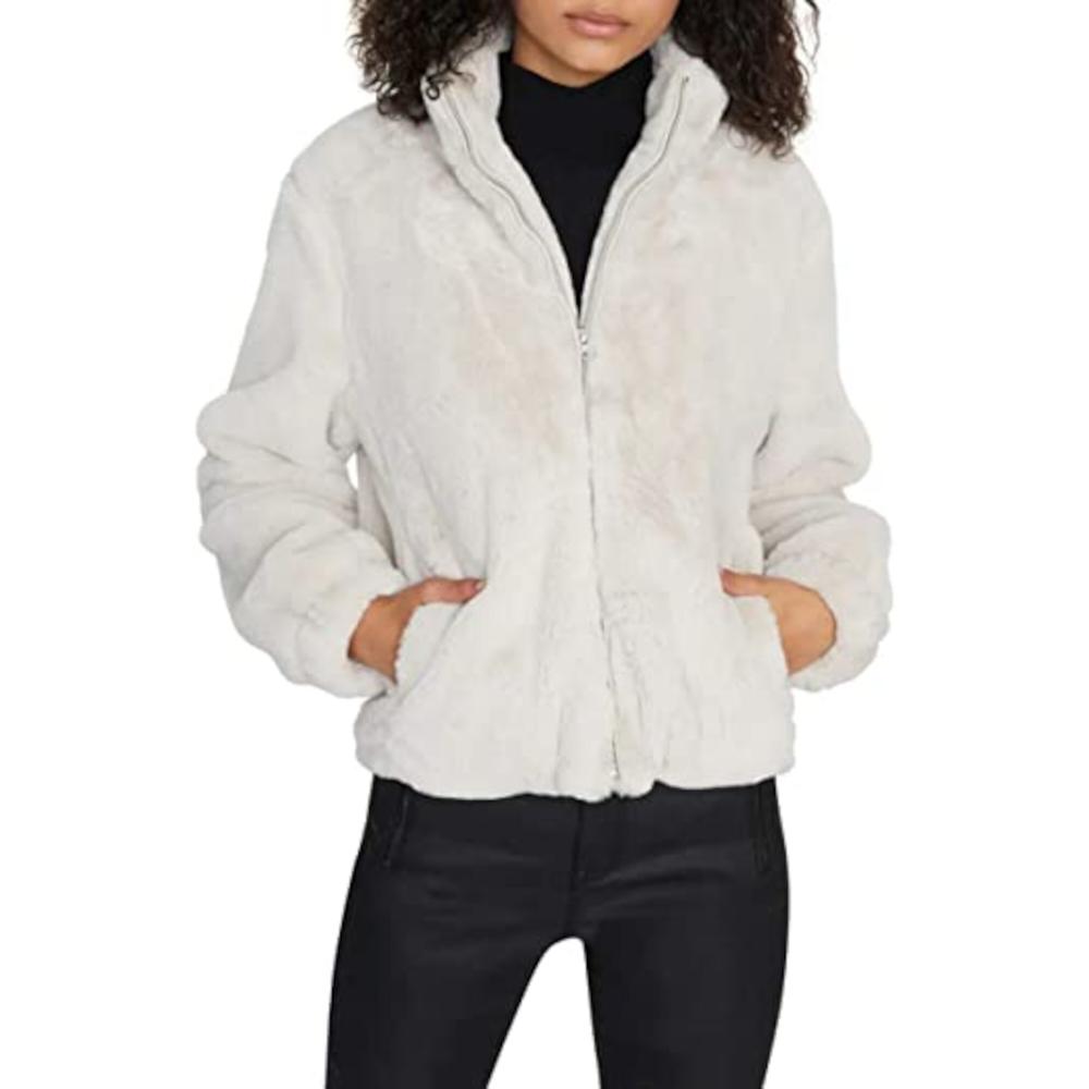 Sanctuary Women's Zip up Winter Jacket Coat White  Size Large