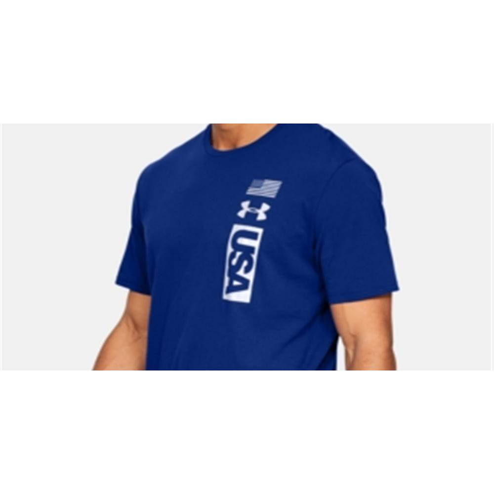 Under Armour Men's USA Heat Gear Short Sleeve T-Shirt Blue Size Large