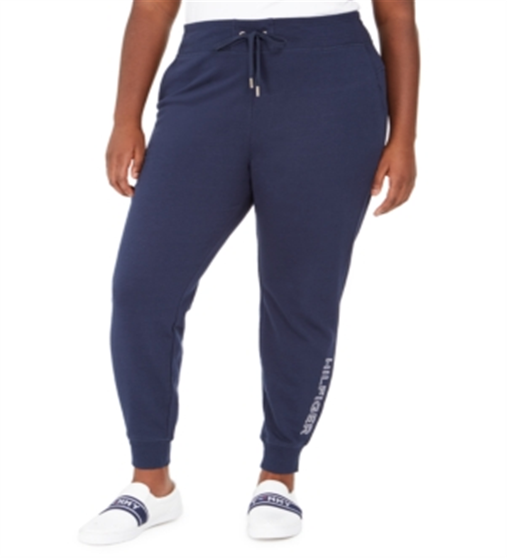 Tommy Hilfiger Women's Plus Jogger Pants Fitness Activewear Blue Size 2X