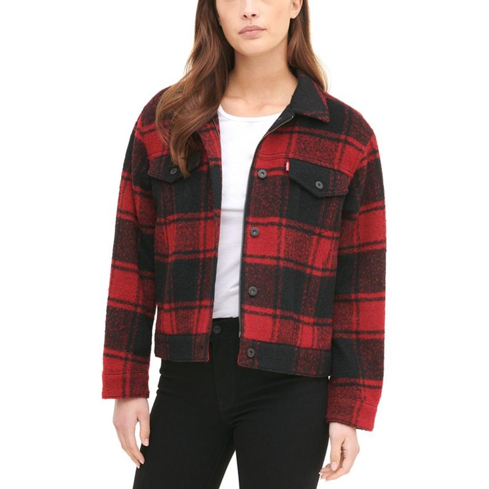 Levi's Women's Wool Blend Classic Trucker Jacket Red Size Medium