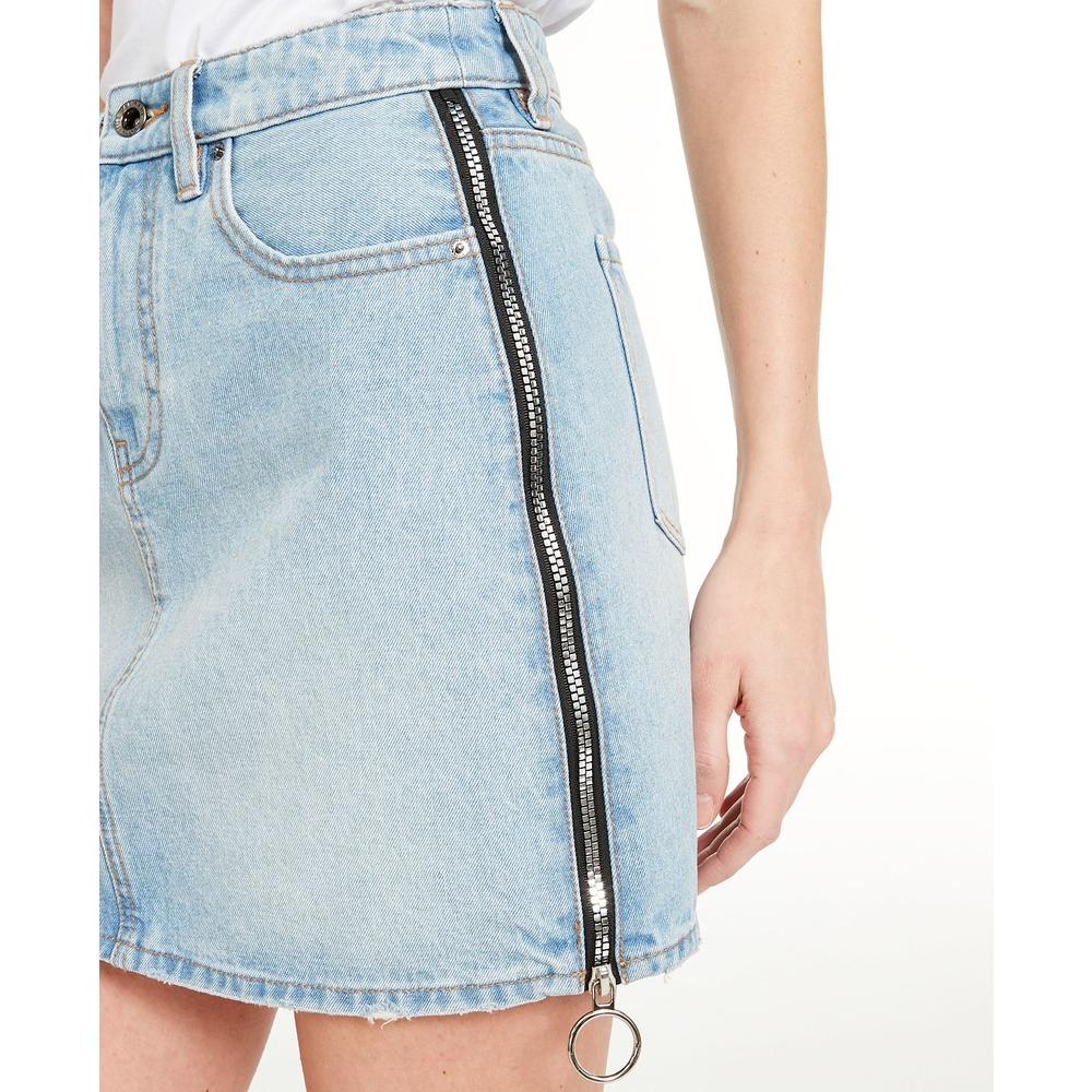 AX Armani Exchange Women's Denim Side Zip Mini Skirt Blue Size 14