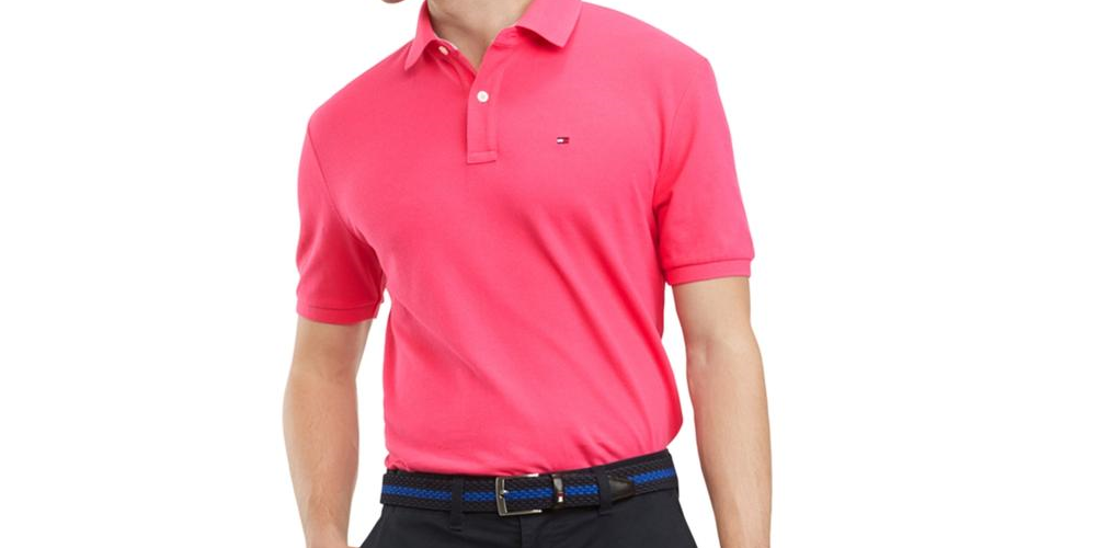 Tommy Hilfiger Men\'s Short Sleeve Classic Fit Polo Pink Size Small