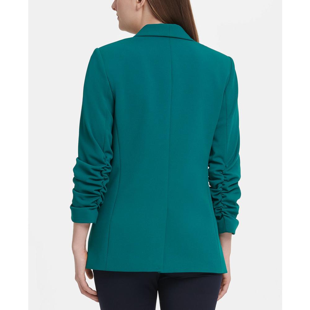 DKNY Women's Oversized Ruched Sleeve Jacket Green Size 14