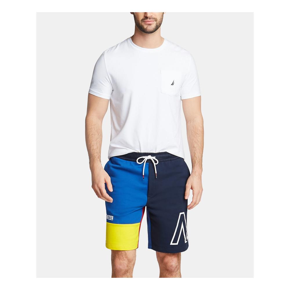 Nautica Men's Drawstring Color Block Shorts Blue Size 1XLT