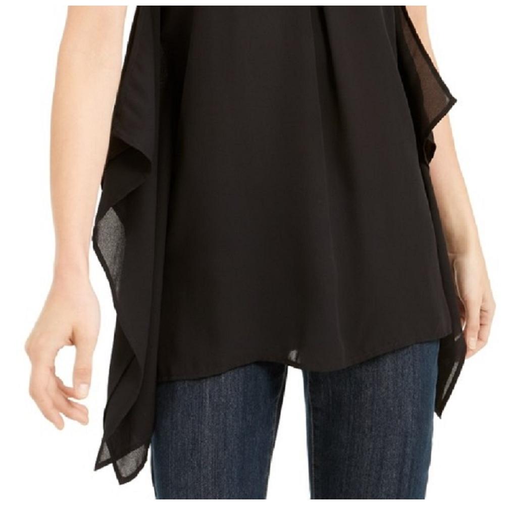 Michael Kors Women's Embellished Handkerchief Tank Top Black Size X-Small