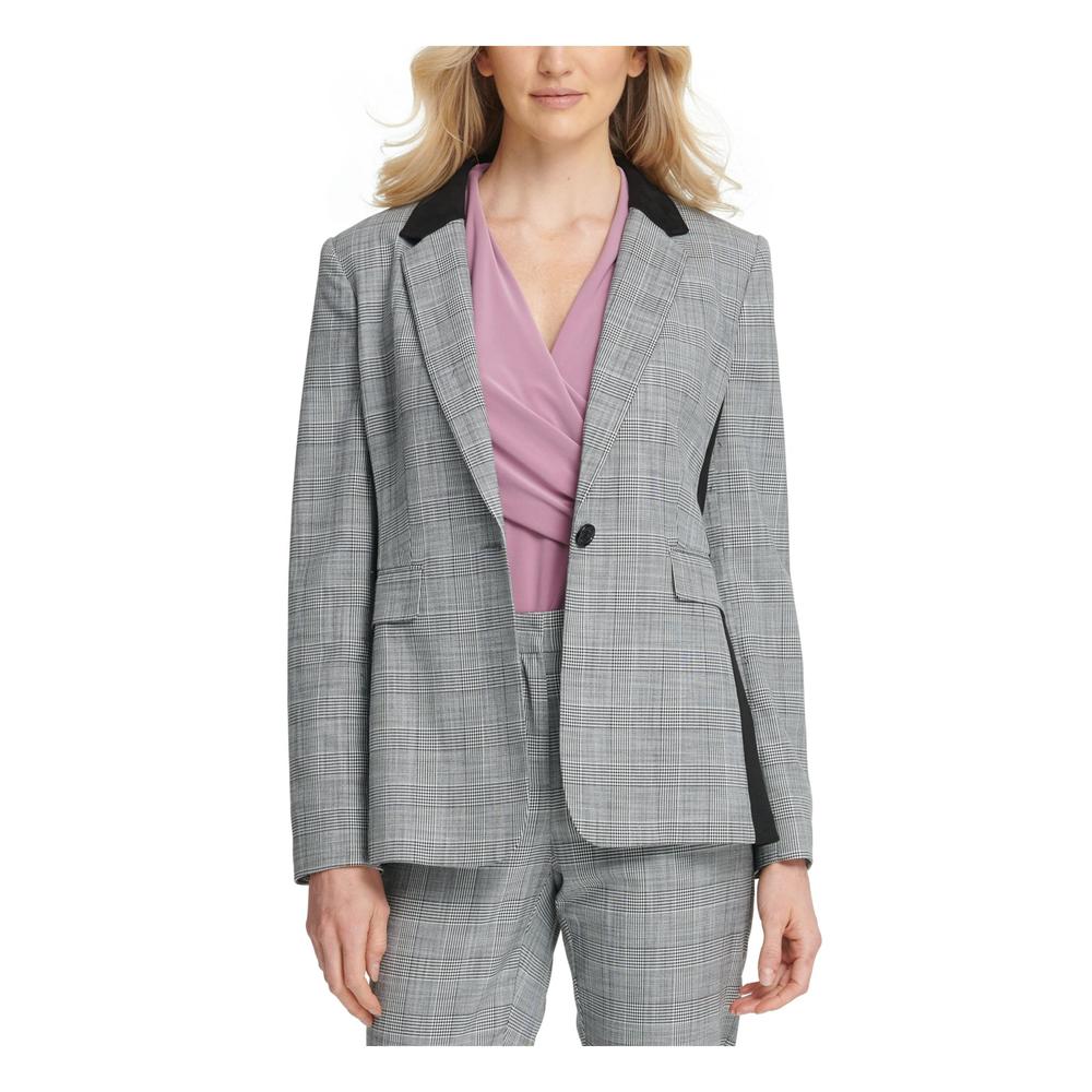 DKNY Women's Blazer Wear To Work Jacket Gray Size 10 Petite