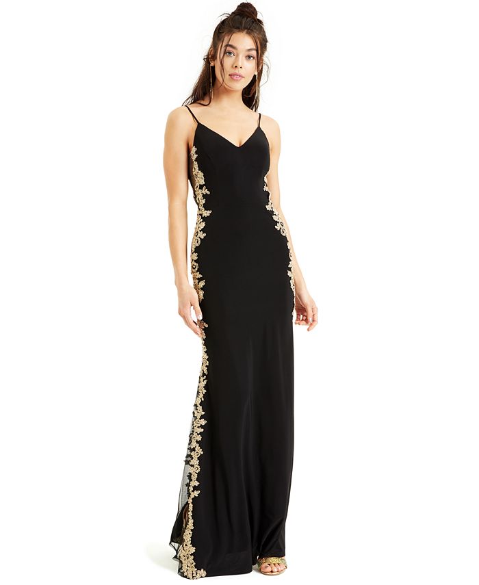 B.Darlin B Darlin Junior's Embroidered Side Gown Black Size 5/6