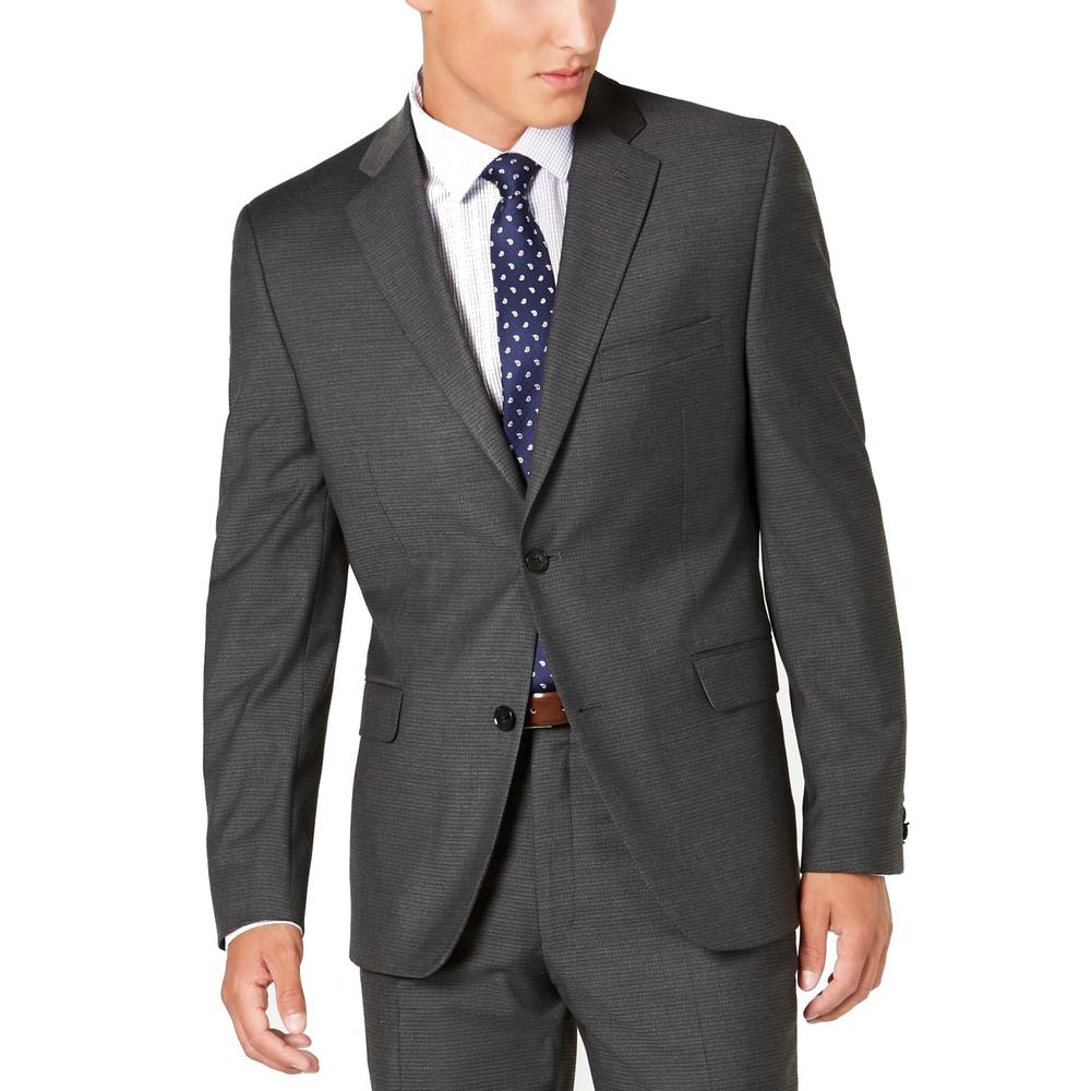 Alfani Men's Long Slim Fit Stretch 2 Button Suit Jacket Gray Size 40