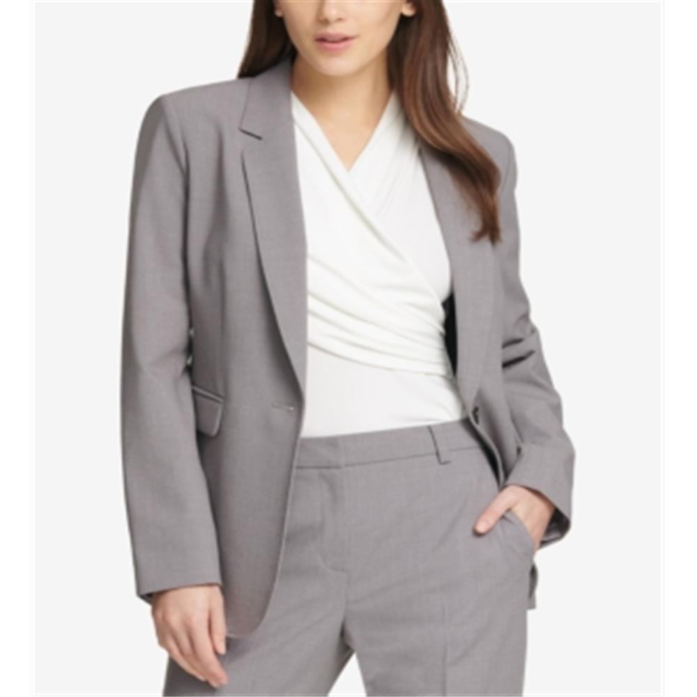 DKNY Women's Button Blazer Wear To Work Jacket Gray Size 0